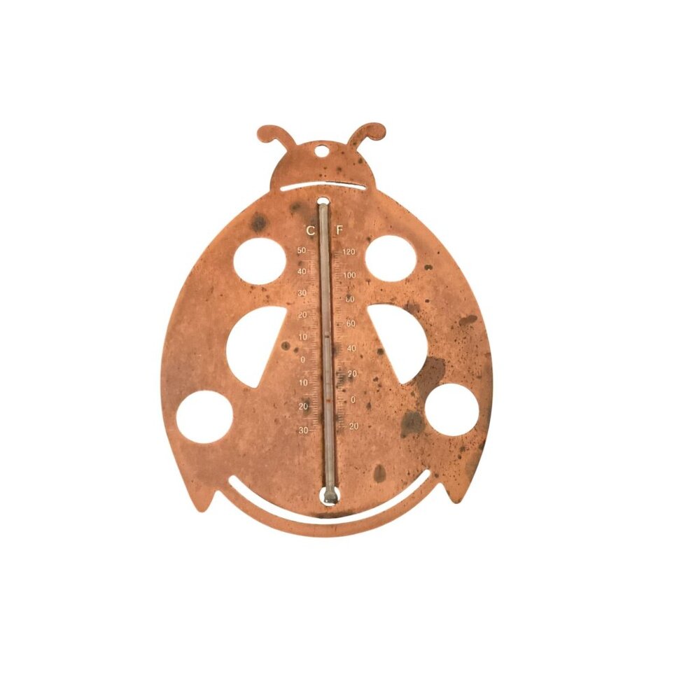 Ladybug-Shaped Copper Thermometer For Indoor/Outdoor Use